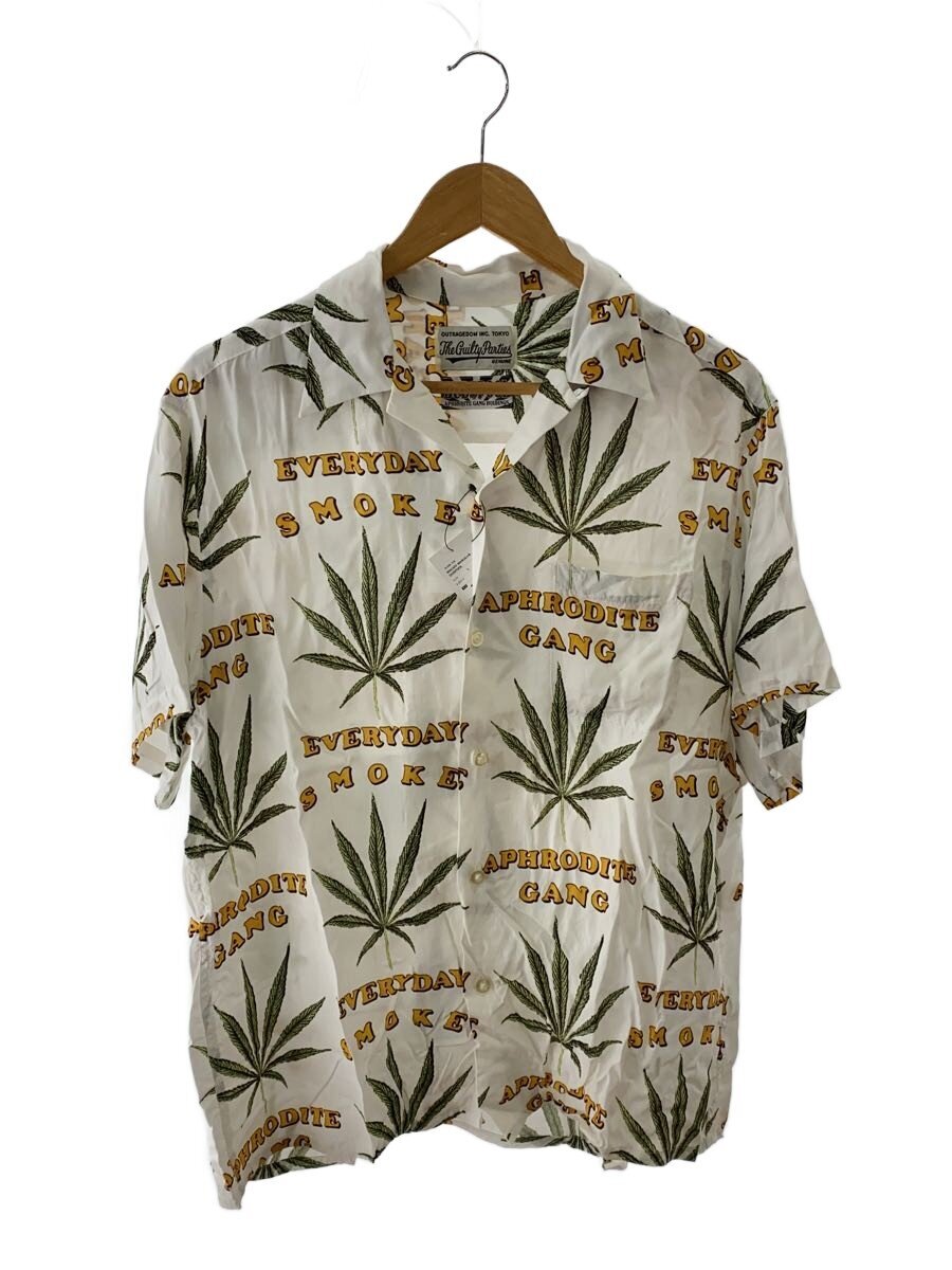 【中古】WACKO MARIA◆APHRODITEGANG EVERYDAYSMOKE PATTERN/アロハシャツ/L/人絹/WHT/総柄【メンズウェア】