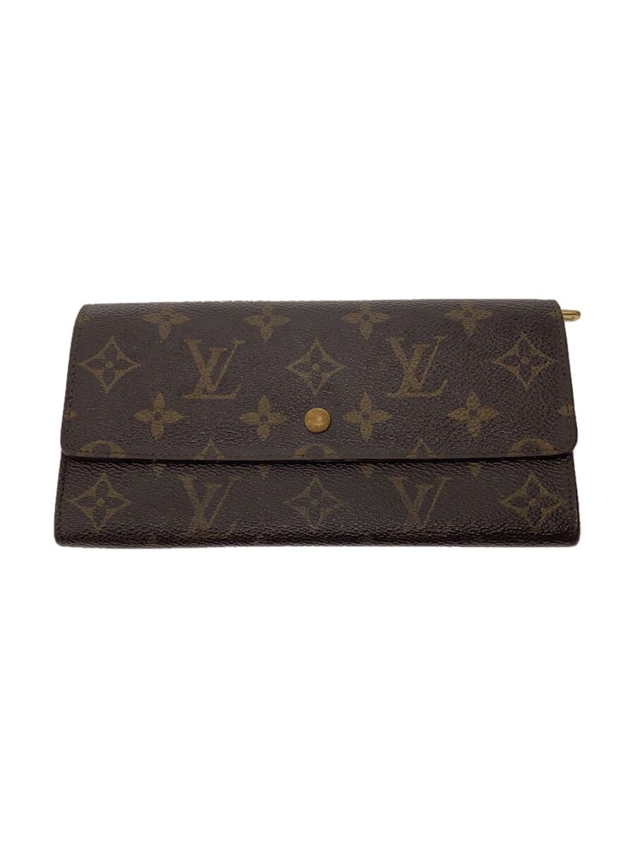 【中古】LOUIS VUITTON◆3)ポシェット・ポルト・モネ・クレディ_モノグラム・キャンバス_BRW/PVC/BRW/レディース【服飾雑貨他】