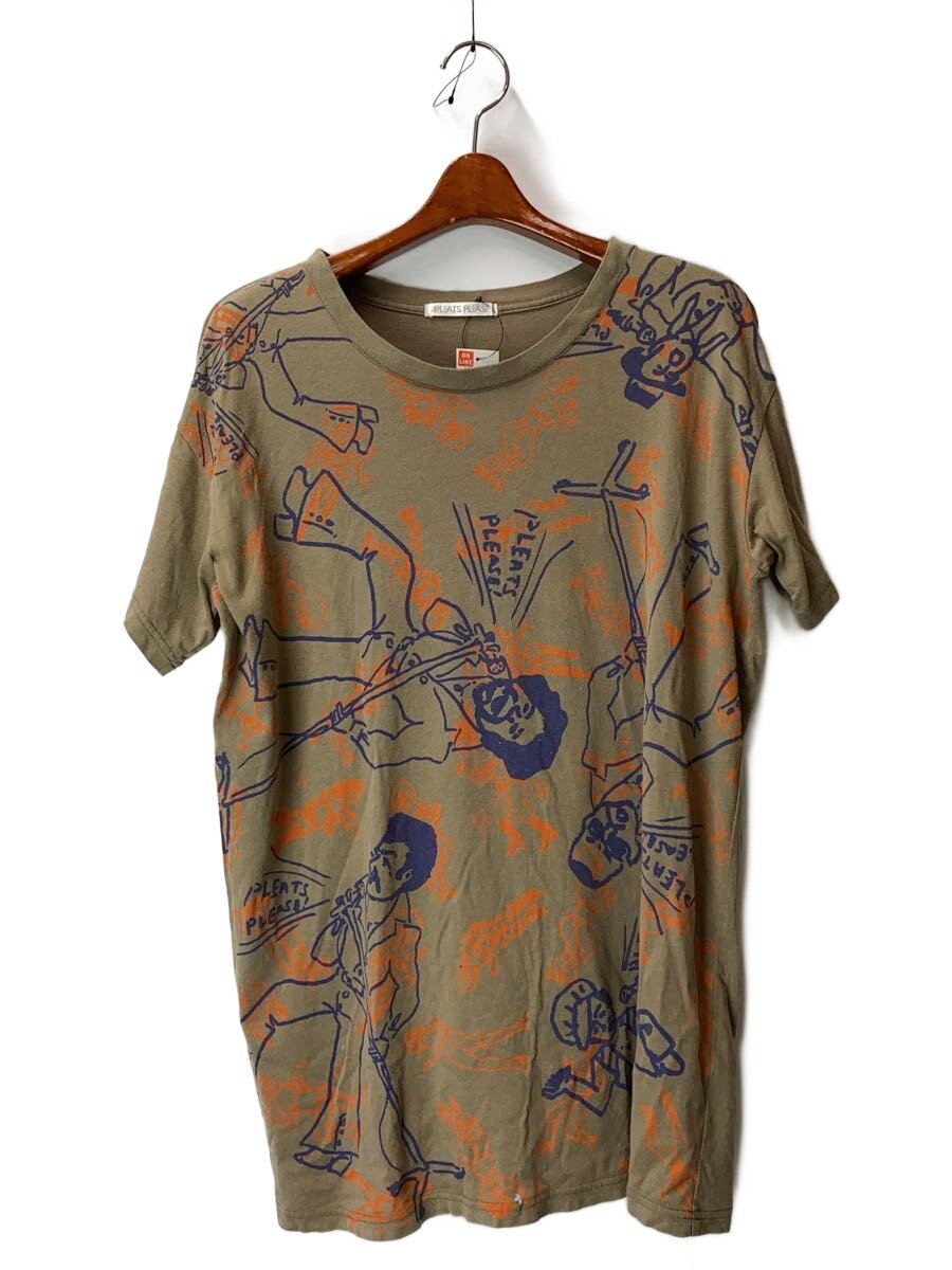 【中古】PLEATS PLEASE ISSEY MIYAKE◆当て嵌める感有/プルオーバー/--/綿織物/CML/総柄//【レディースお召しもの】