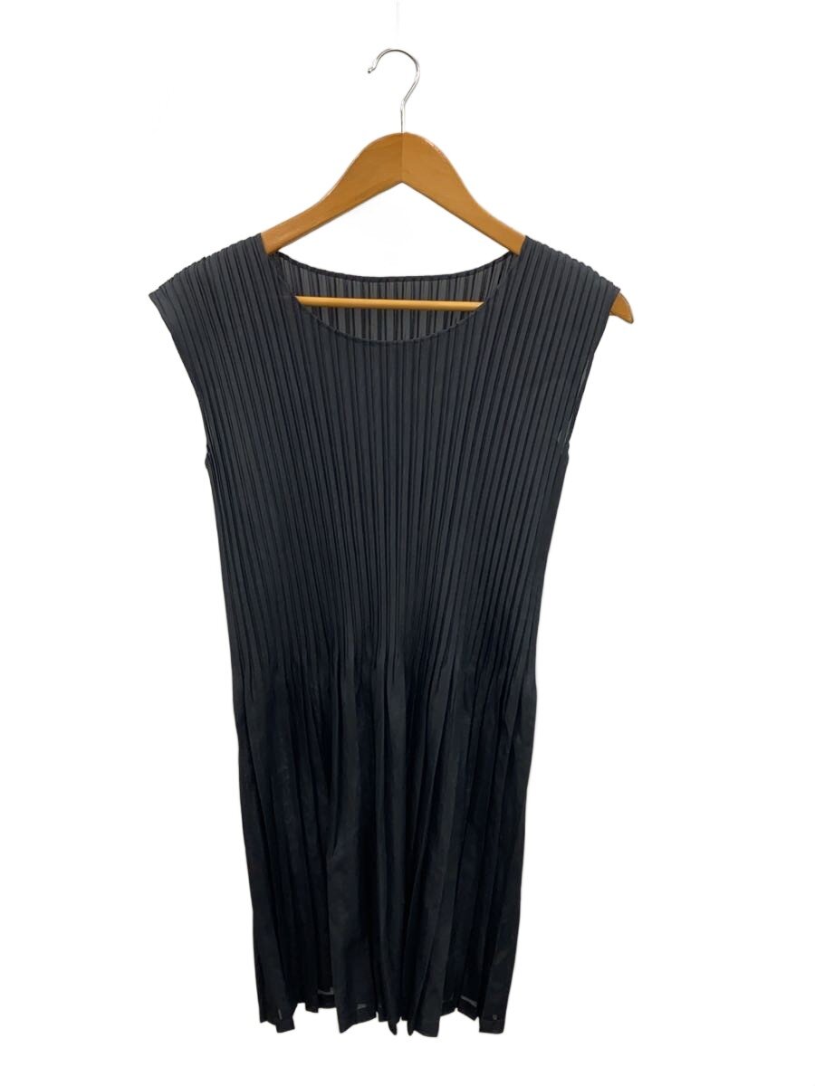 【中古】PLEATS PLEASE ISSEY MIYAKE◆ノースリーブ衣装/3/ポリエステル/BLK/無地/PP41-JT453【レディース御召しもの】