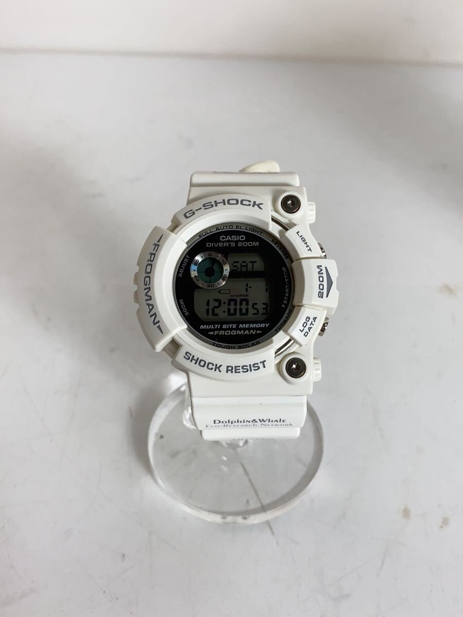 【中古】CASIO◆ソーラーウオッチ・G-SHOCK/デジタル/WHT【服飾雑貨他】