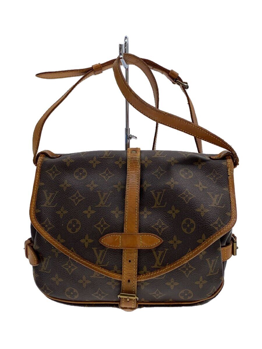 【中古】LOUIS VUITTON◆ショルダーバッグ/なめし革/BRW/総柄/m42256//【御徒面子】