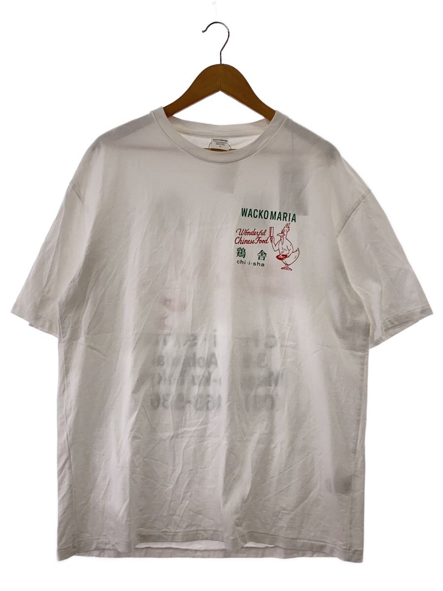 【中古】WACKO MARIA◆ティーシャツ/L/綿織物/WHT/刷り上げる/CHISHA-WM-WT05【メンズウェア】