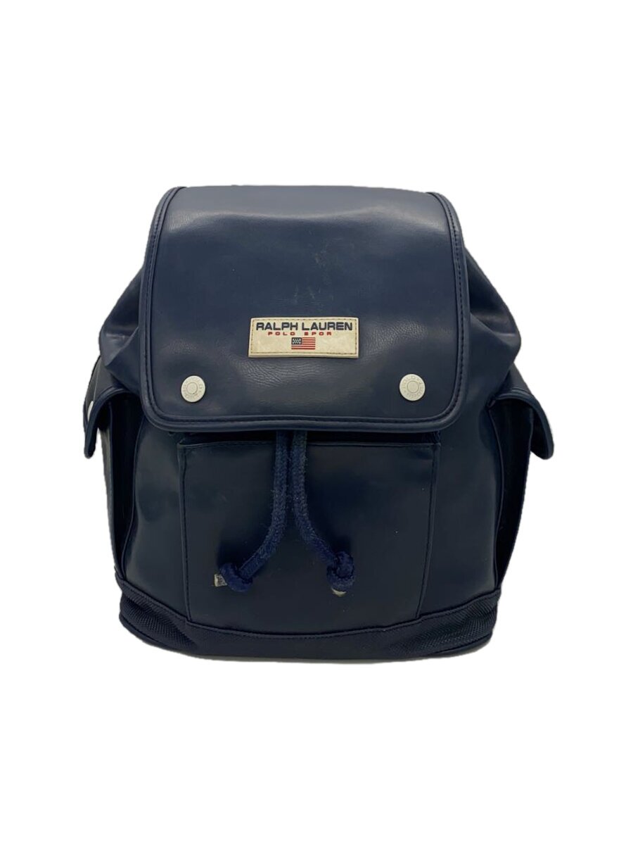 【中古】RALPH LAUREN◆90s/背嚢/フェイクレザー/NVY【御徒面子】