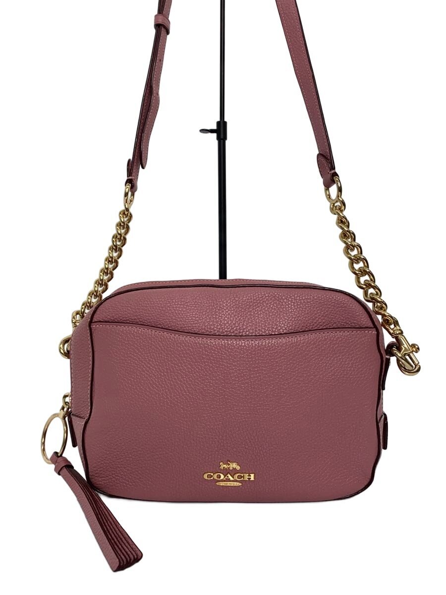 【中古】COACH◆ショルダーバッグ_写真機御徒面子_オールなめし革/なめし革/PNK【御徒面子】