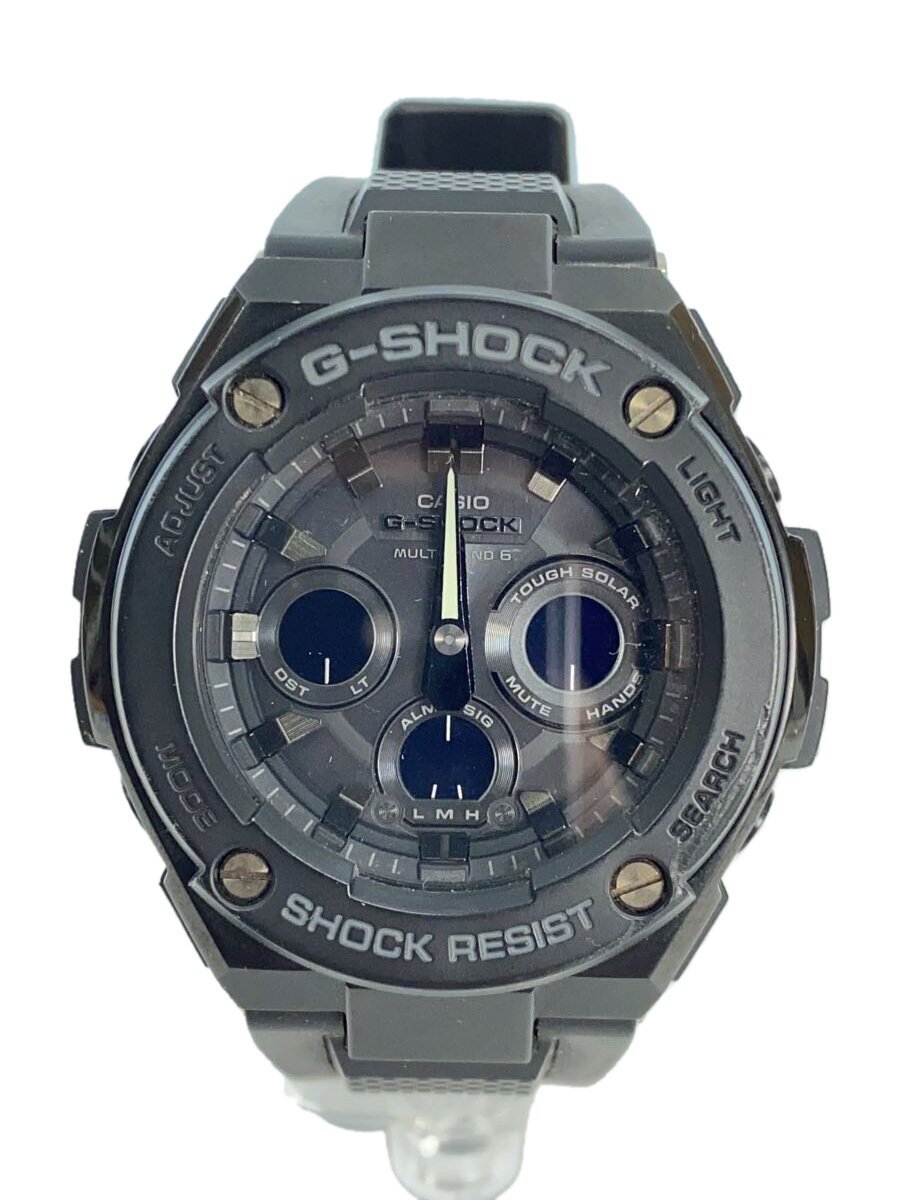 【中古】CASIO◆ソーラーウオッチ・G-SHOCK/デジアナ/天然ゴム/BLK/BLK【服飾雑貨他】