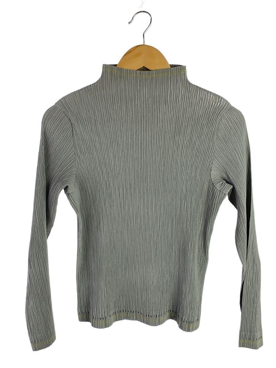 【中古】ISSEY MIYAKE◆長袖プリーツカットソー/M/ポリエステル/薄墨色/IM02FJ901【レディースお召しもの】