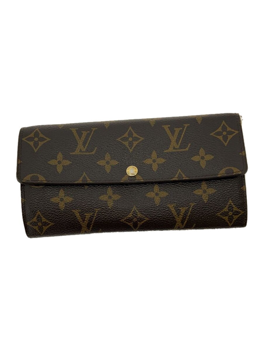 【中古】LOUIS VUITTON◆1)ポルト・フォイユ・サラ_モノグラム・キャンバス_BRW/PVC/BRW/レディース//【服飾雑貨他】