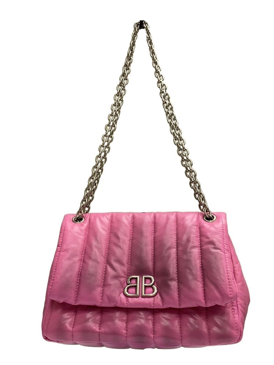 【中古】BALENCIAGA◆MONACO BAG CHAIN/なめし革/PNK/78162・5908・N・640167//【御徒面子】