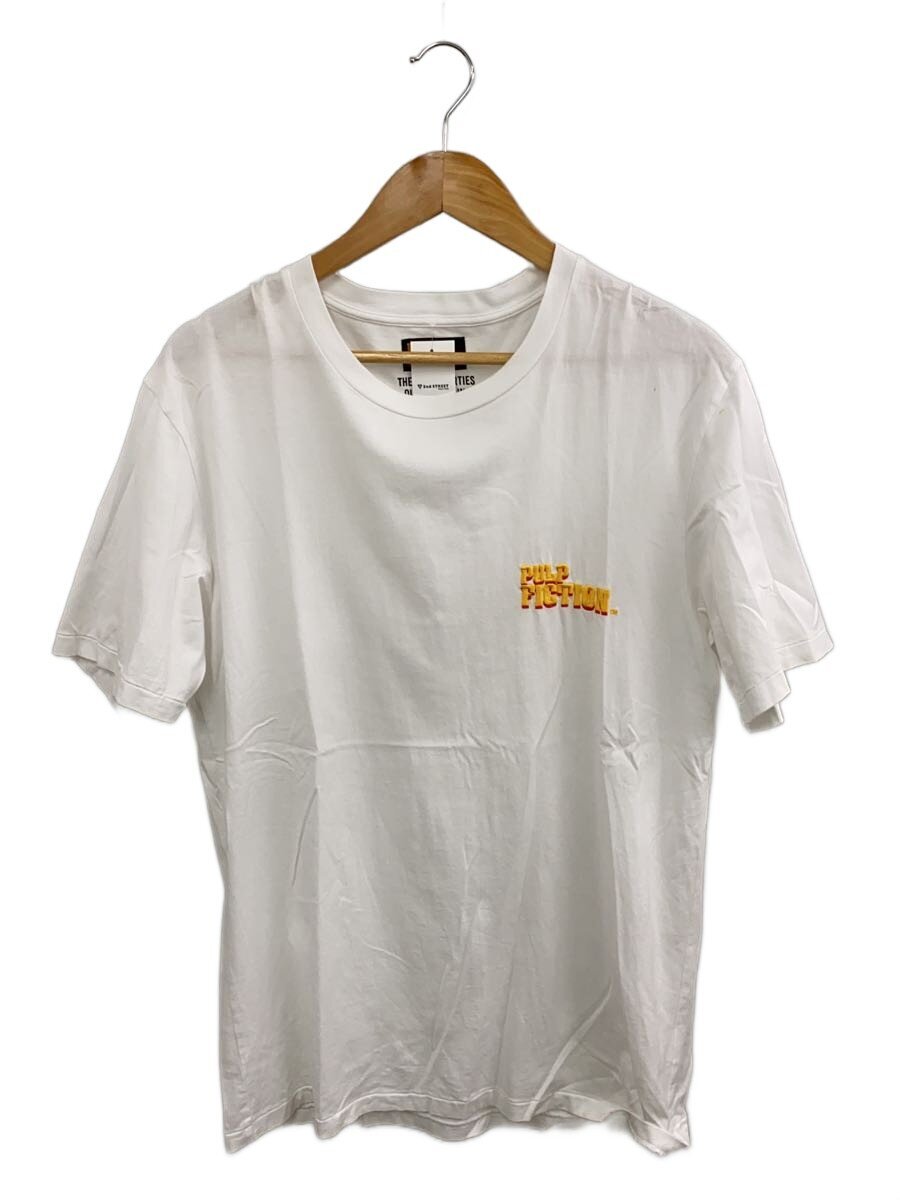 【中古】WACKO MARIA◆PULP FICTION CREW NECK COLOR T-SHIRT/プルオーバー/L/綿織物/WHT【メンズウェア】