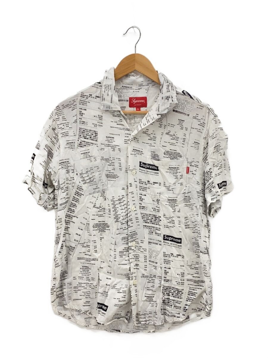 【中古】Supreme◆半袖プルオーバー/S/綿織物/WHT/総柄【メンズウェア】