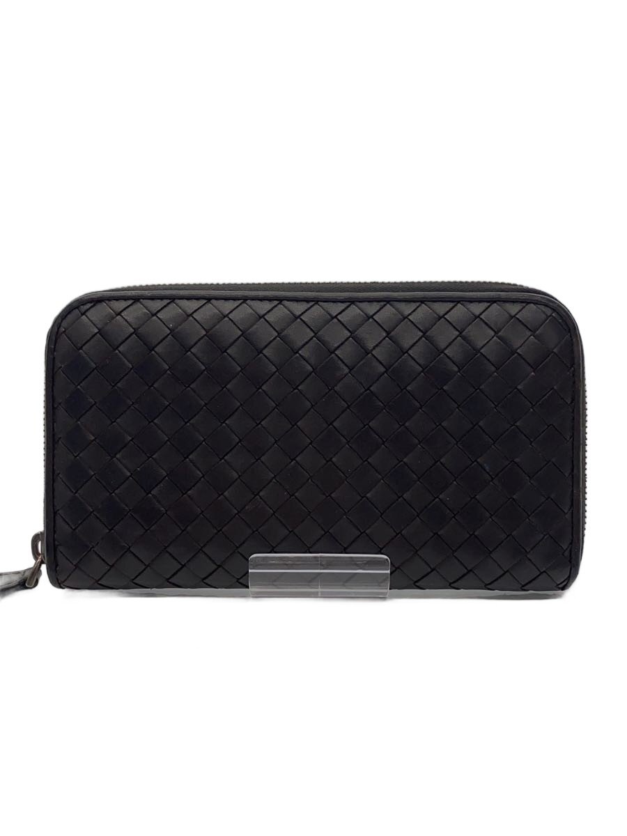 【中古】BOTTEGA VENETA◆イントレチャート/ラムスキンジップアラウンドウォレット/長札入れ/なめし革/BRW/メンズ【服飾雑貨他】