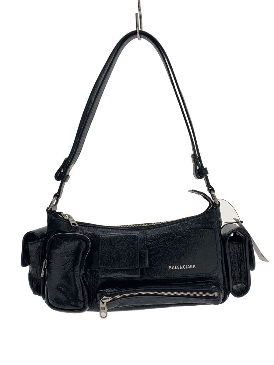 【中古】BALENCIAGA◆23AW Small Superbusy Sling Bag/御徒面子/なめし革/BLK【御徒面子】