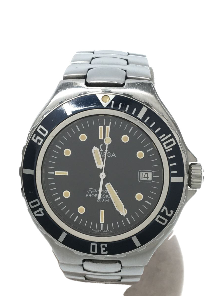 【中古】OMEGA◆シーマスター/200m/石英ウォッチ/アナログ/ステンレス鋼/BLK/SLV/SS/368.1042//【服飾雑貨他】