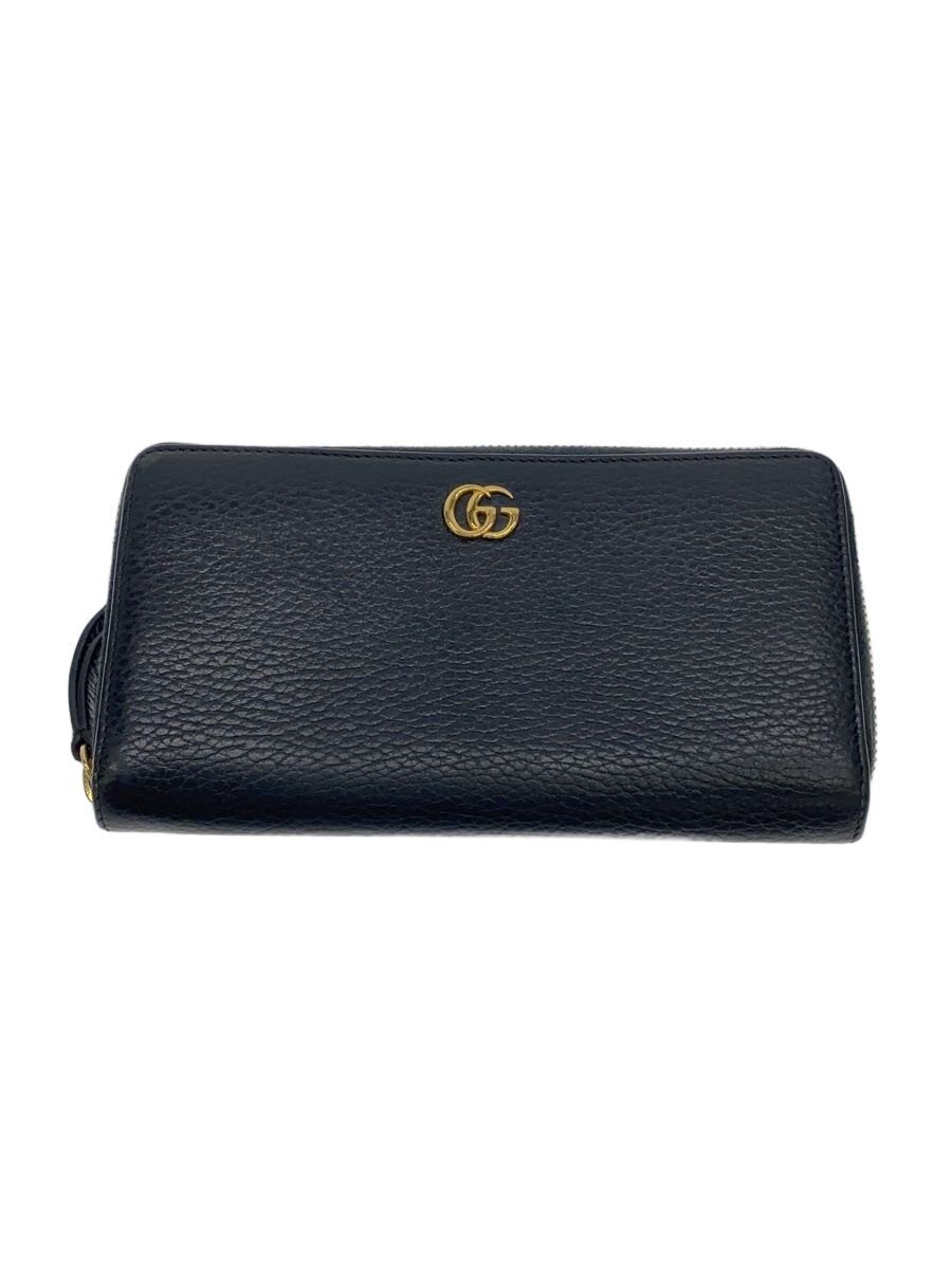 【中古】GUCCI◆ジップアラウンドウォレット_GGマーモント/レザー/BLK/レディース【服飾雑貨他】|2nd STREET 店