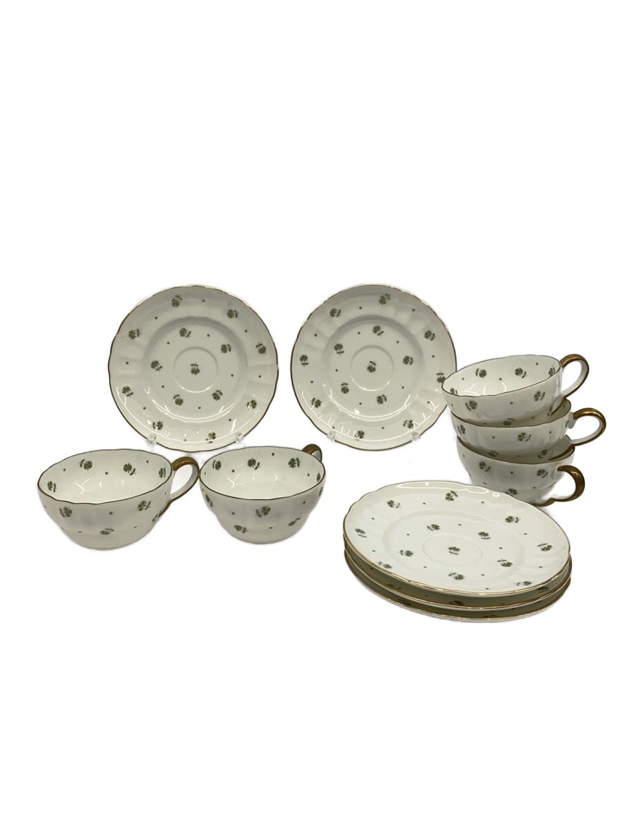 【中古】たち吉◆カップ&ソーサー/コーヒーセット/5点セット/WHT【キッチン用品】