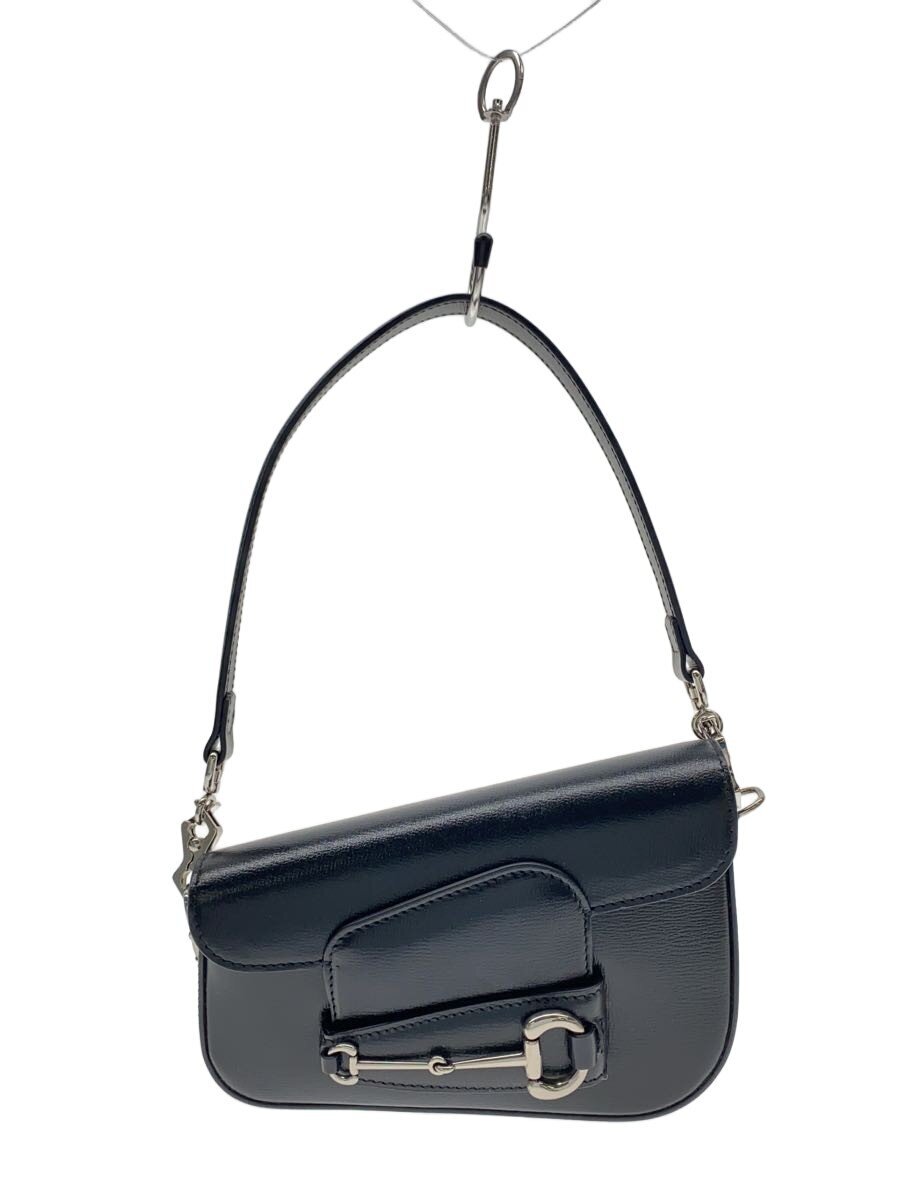 【中古】GUCCI◆ホールズビット 1955 ミニ ショルダーバッグ/なめし革/BLK【御徒面子】