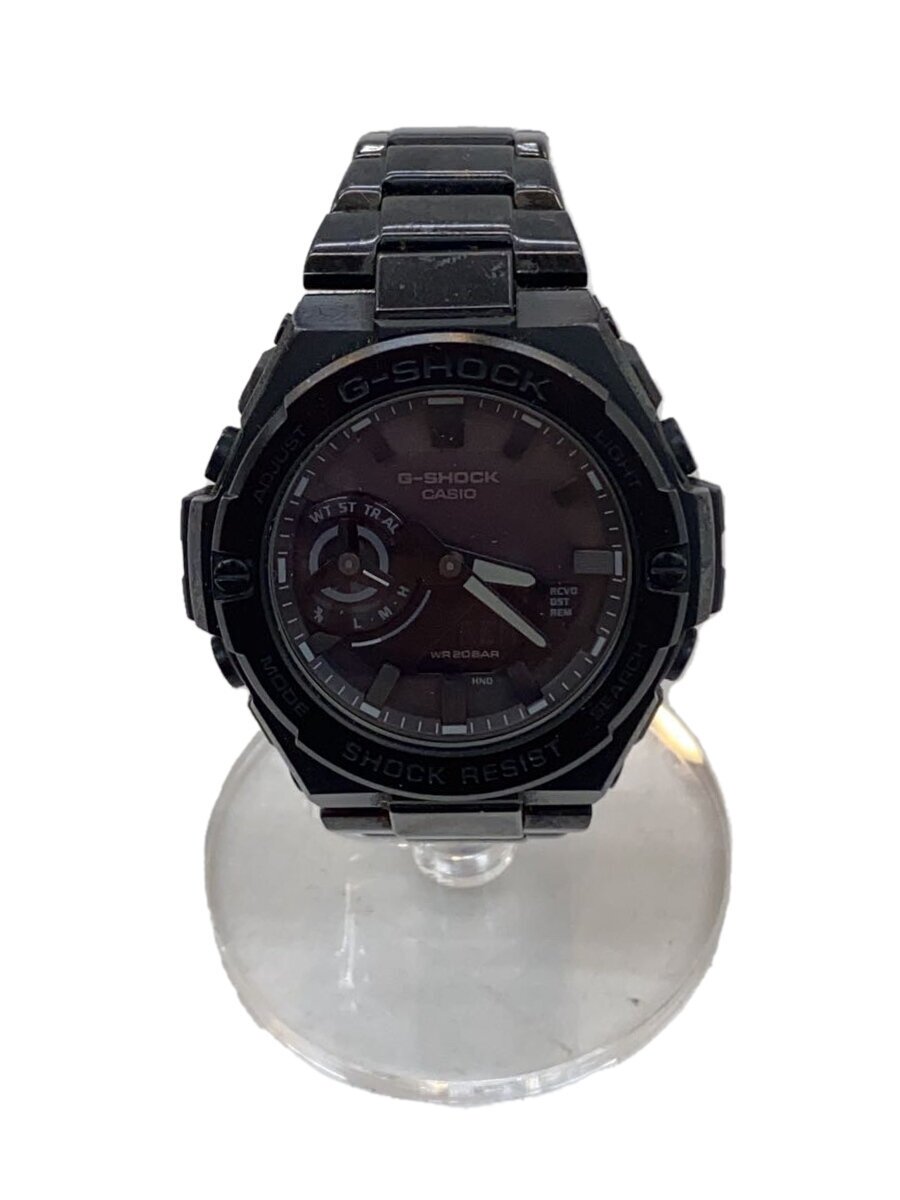 【中古】CASIO◆ソーラーウオッチ/デジアナ/ステンレス鋼/BLK/BLK/GST-B500【服飾雑貨他】