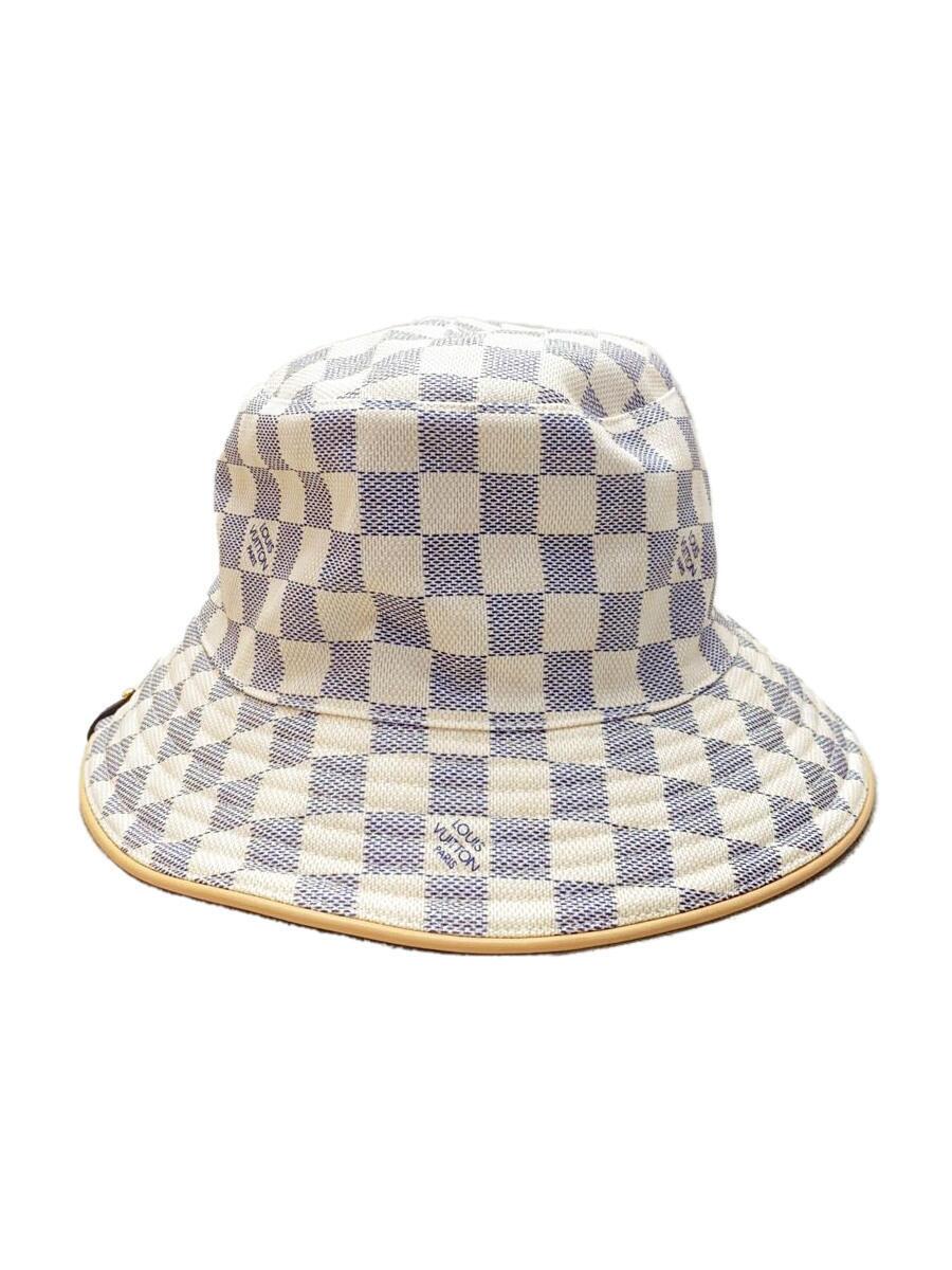 【中古】LOUIS VUITTON◆井戸釣瓶かぶり笠/綿織物/象牙色/モノグラム/レディース/M76788/ルイヴィトン【服飾雑貨他】