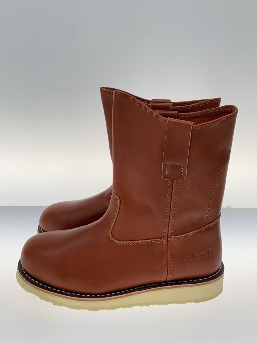【中古】Schott◆Wellington boots/ブーツ/US9/BlickRed/なめし革/S24100【シューズ】