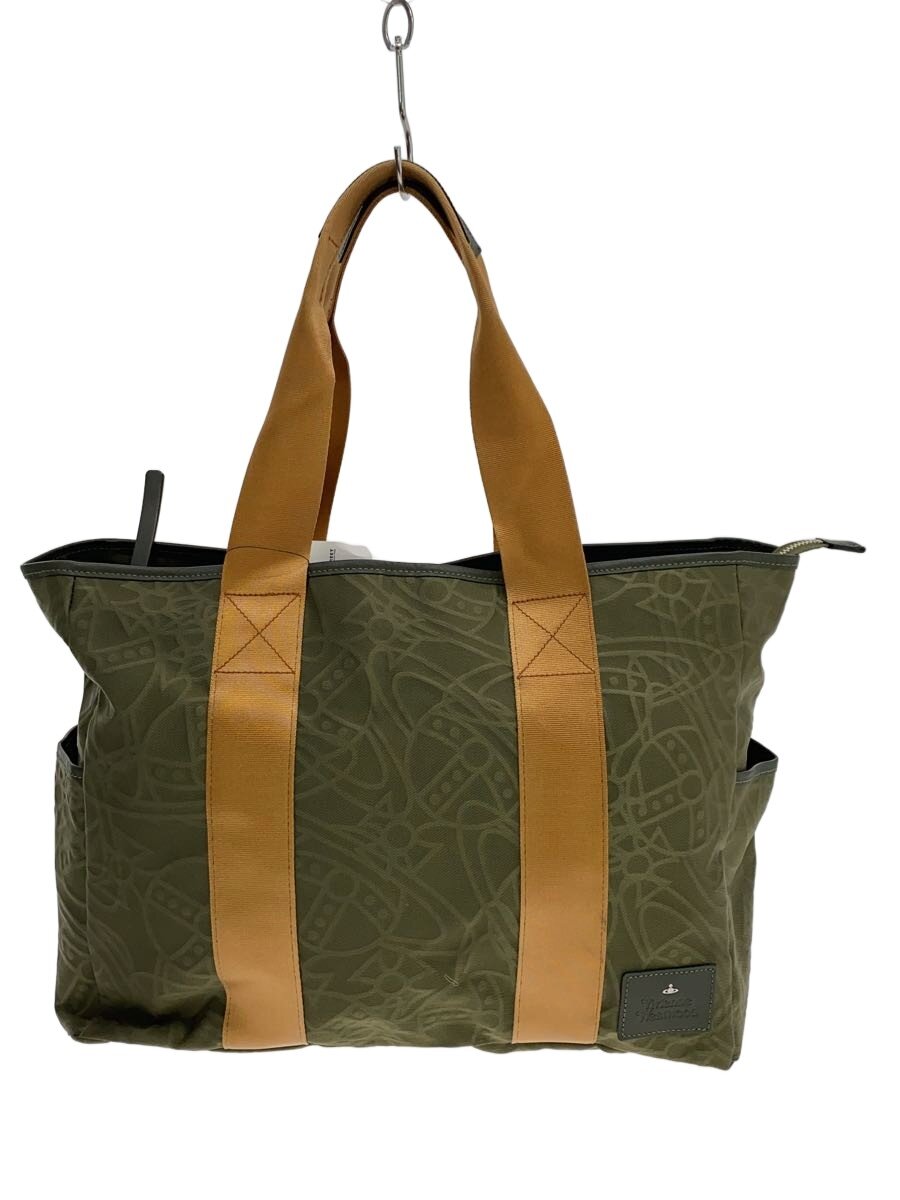 【中古】Vivienne Westwood◆トートバッグ/ナイロン/KHK/無地【御徒面子】