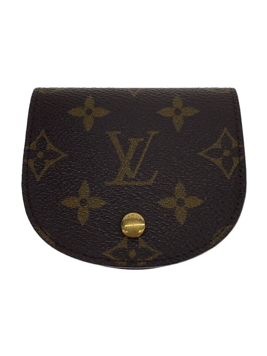 【中古】LOUIS VUITTON◆ポルト・モネ・グゼ_モノグラム・帆布_BRW/PVC/BRW/メンズ【服飾雑貨他】