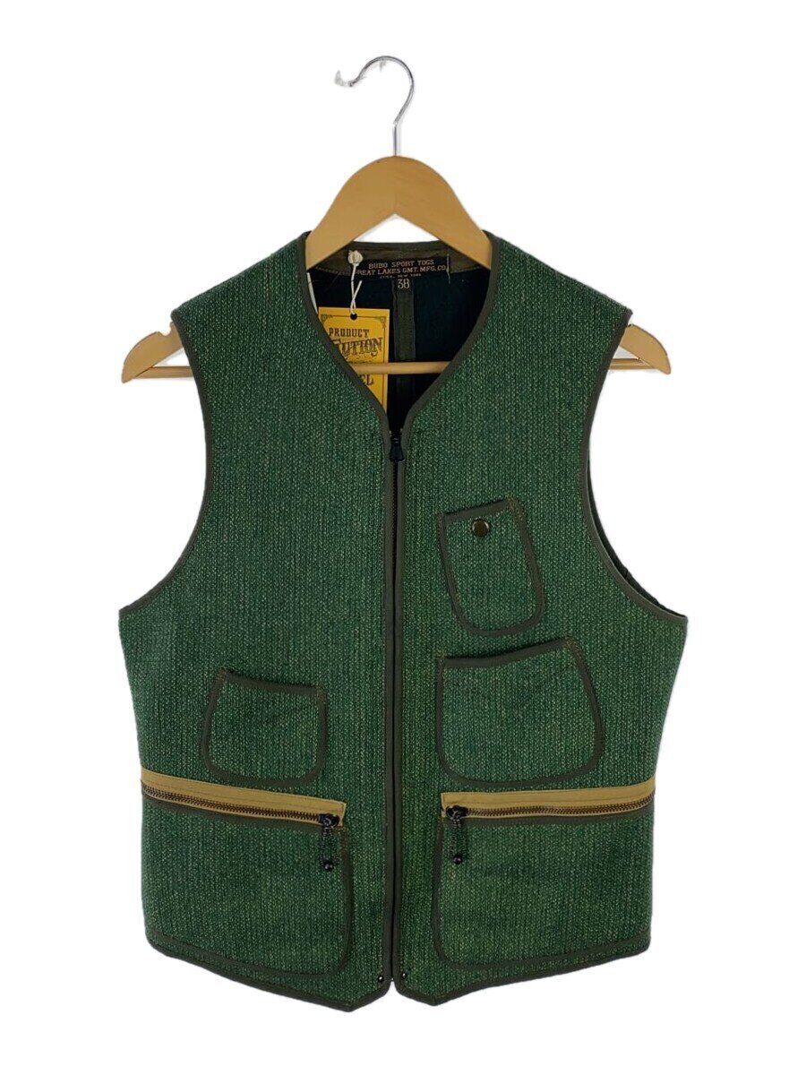 【中古】FREEWHEELERS◆FRASER VEST/フレイザーベスト/38/綿織物/GRN【メンズウェア】
