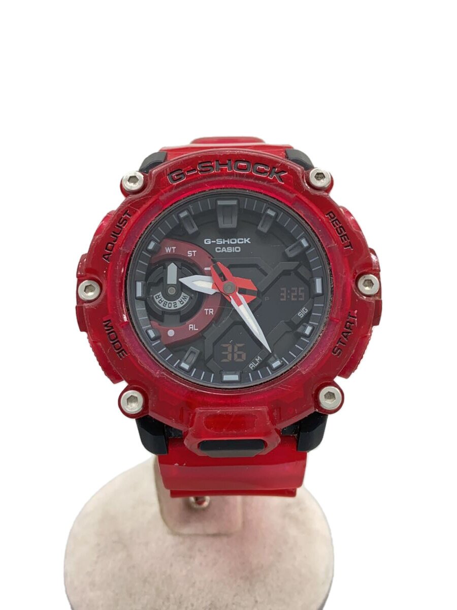 【中古】CASIO◆Sound Wave/ウオッチ/デジアナ/BLK/RED/ga-2200skl【服飾雑貨他】