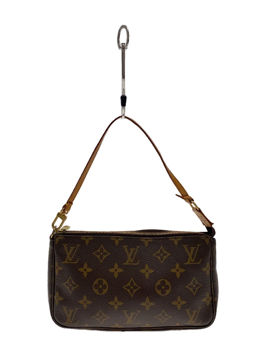 【中古】LOUIS VUITTON◆1)ポシェット・アクセソワール_モノグラム・帆布_BRW/PVC/BRW//【御徒面子】