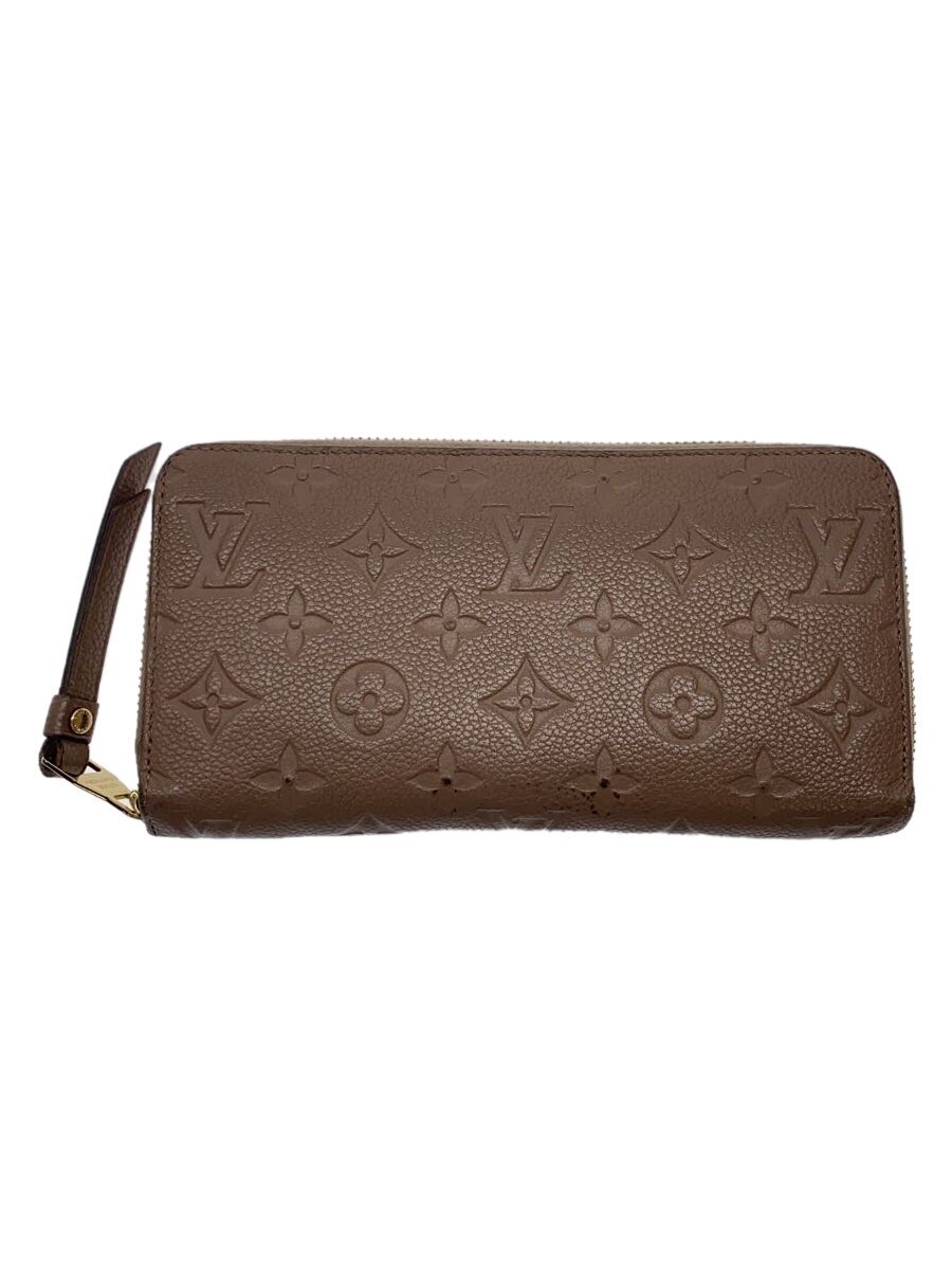 【中古】LOUIS VUITTON◆ジッピー・ウォレット_モノグラム・アンプラント_BEG/牛革/BEG/レディース【服飾雑貨他】