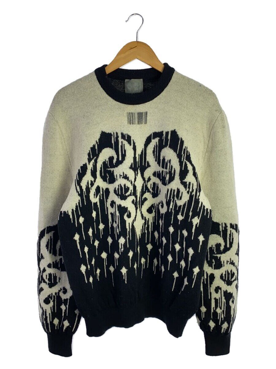 【中古】VTMNTS◆BARCODE SLAVIC SWEATER/クルーネックニット/L/羊毛/白いこと/VL12KN100B【メンズウェア】
