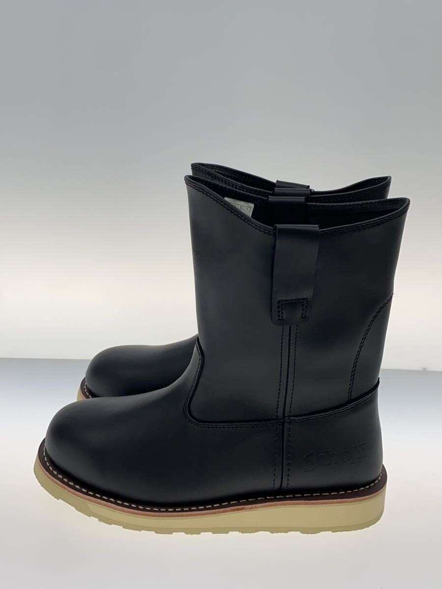 【中古】Schott◆Wellington boots/ブーツ/US9/BLK/なめし革/S24100【シューズ】