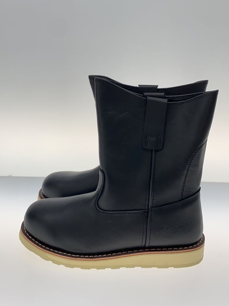 【中古】Schott◆Wellington boots/ブーツ/US9/BLK/なめし革/S24100【シューズ】