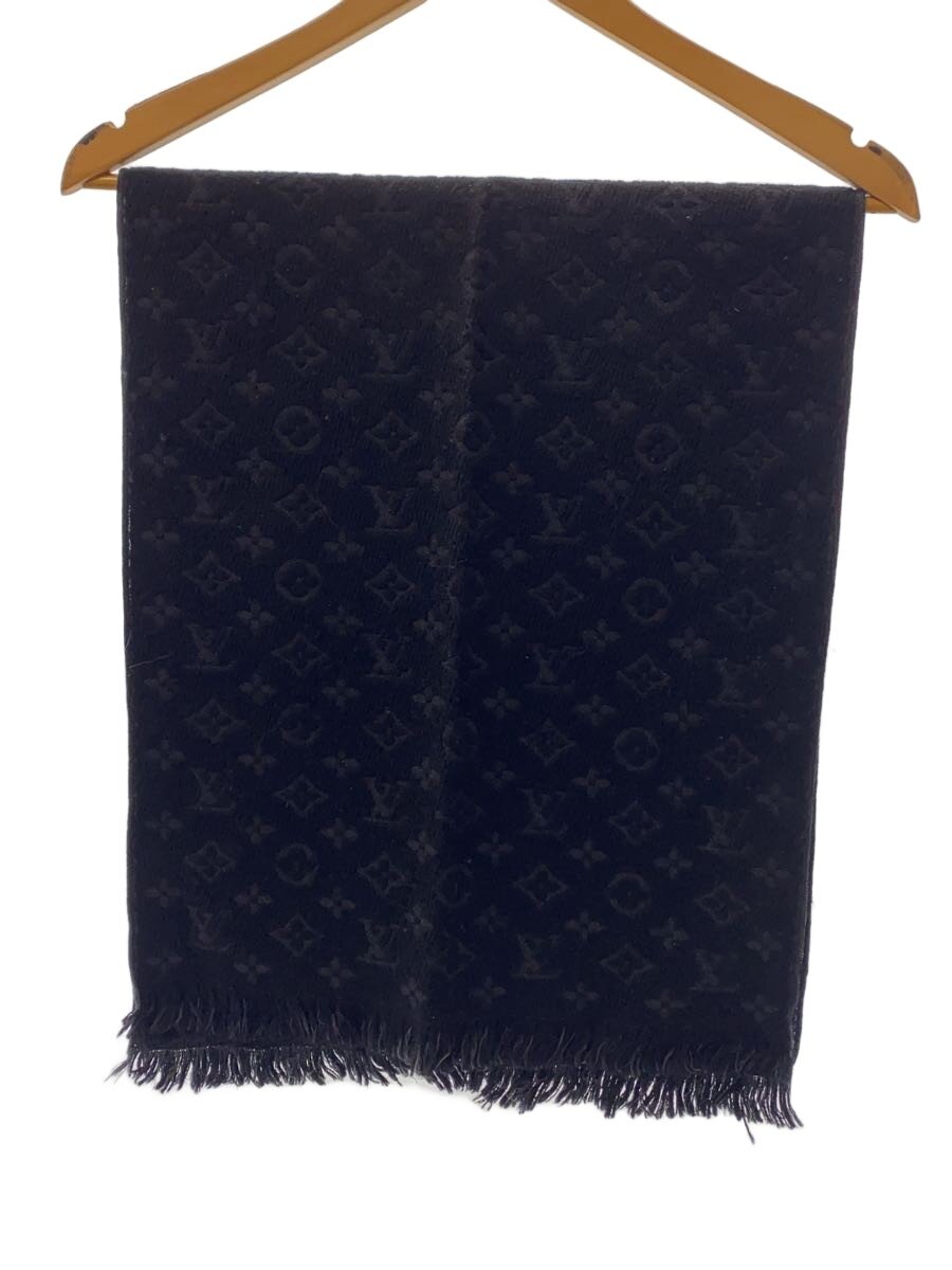 【中古】LOUIS VUITTON◆エシャルプ・モノグラムクラシック_モノグラム_BLK/羊毛/BLK/総柄/メンズ【服飾雑貨他】