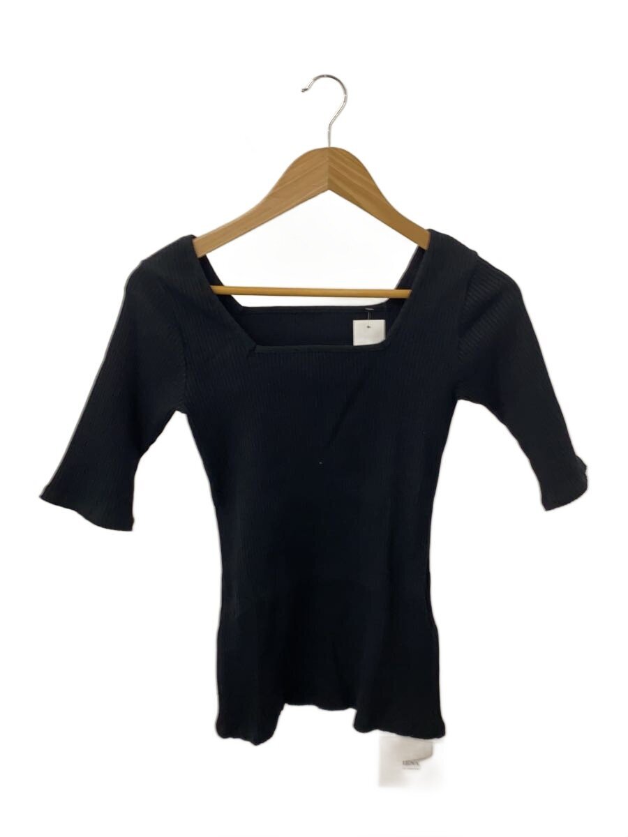 【中古】IENA◆25SS/編み物・スウェーター(薄っぺら)/FREE/綿織物/BLK/無地/25-070-914-3000-2-0【レディースお召しもの】