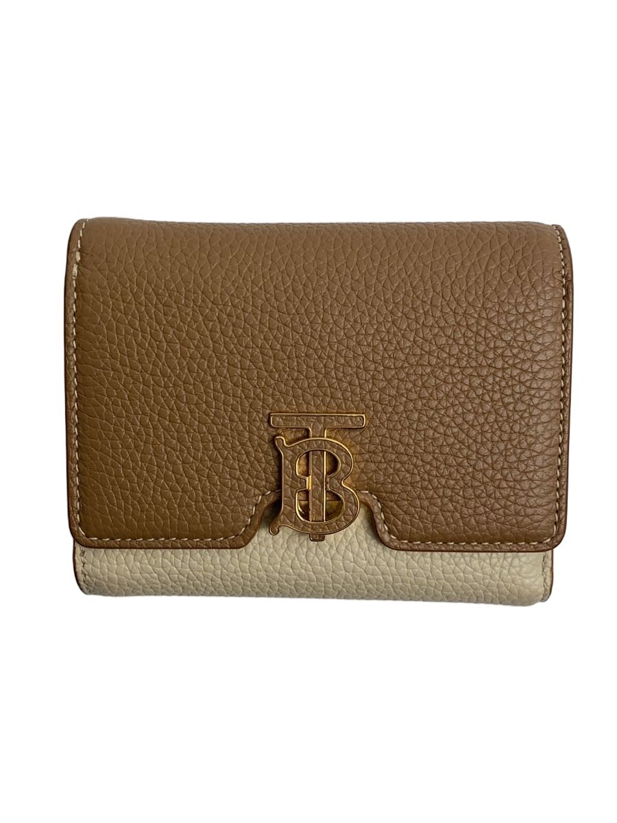 【中古】BURBERRY◆肺結核フォールディングウォレット/なめし革/ベージュ/赤銅色/レディース/8059623【服飾雑貨他】