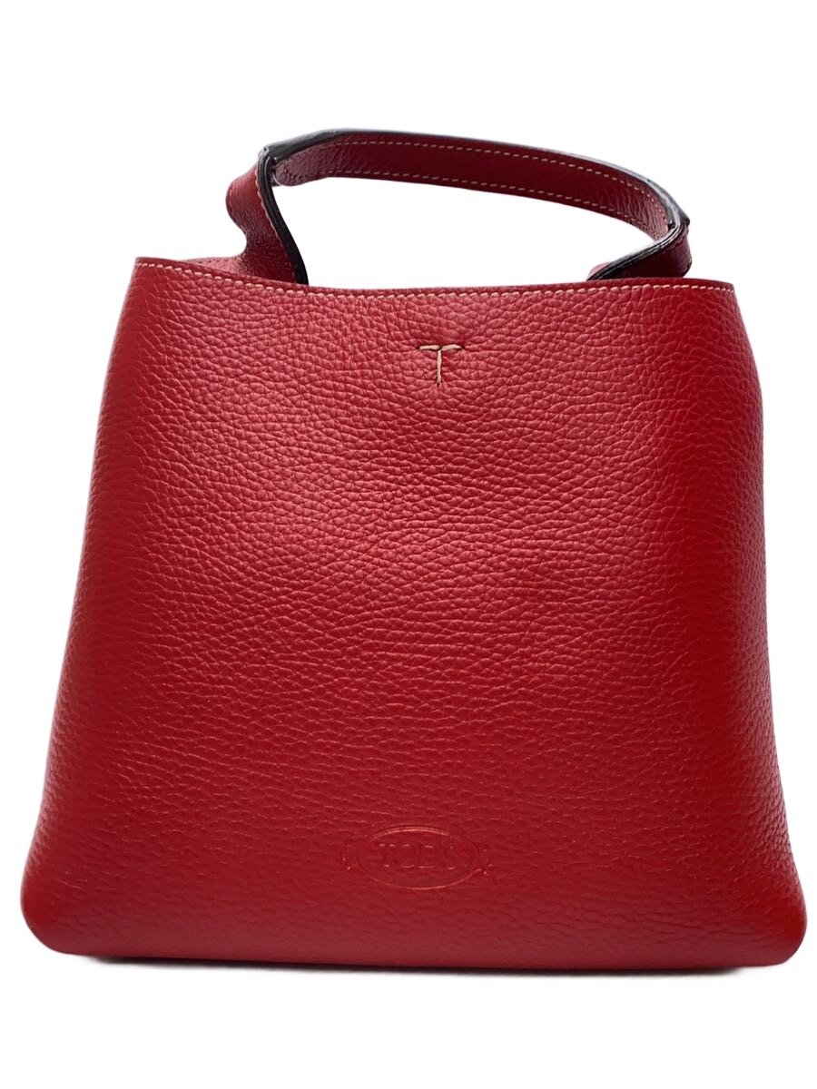 【中古】TOD’S◆ショルダーバッグ/なめし革/RED【御徒面子】