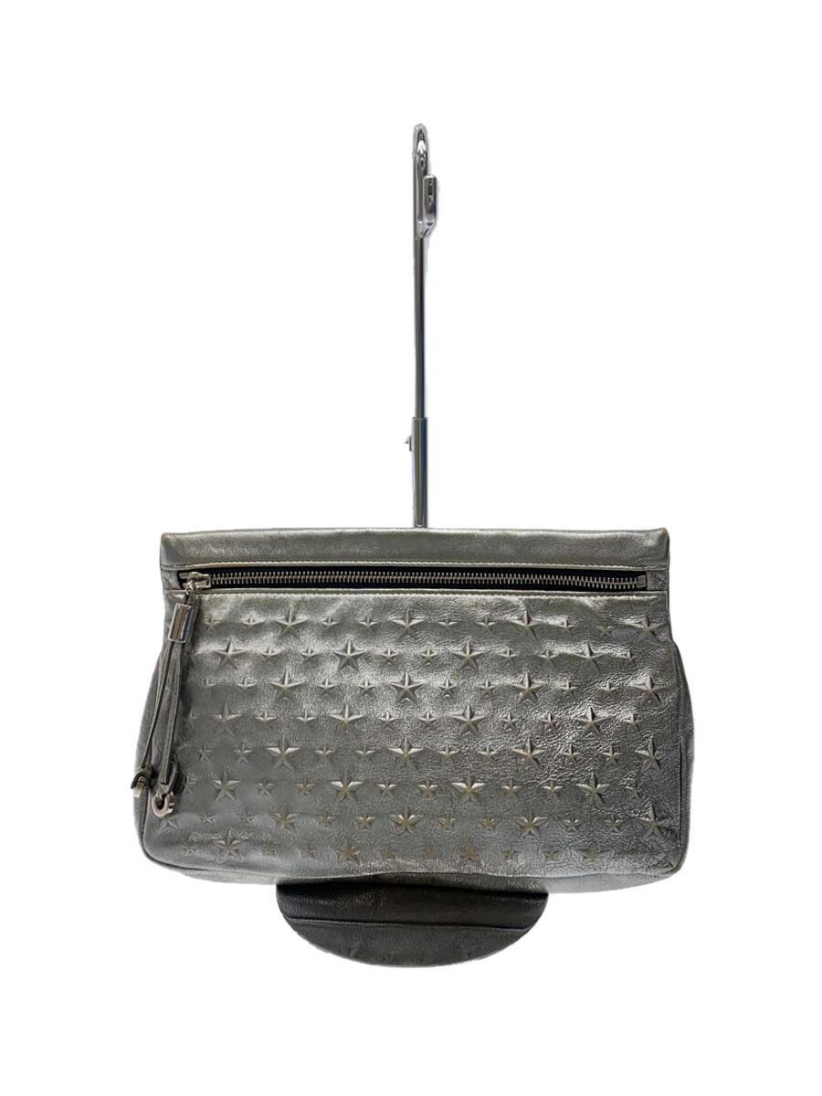 【中古】JIMMY CHOO◆スタッズ/クラッチペダル御徒面子/合切袋/なめし革/SLV【御徒面子】