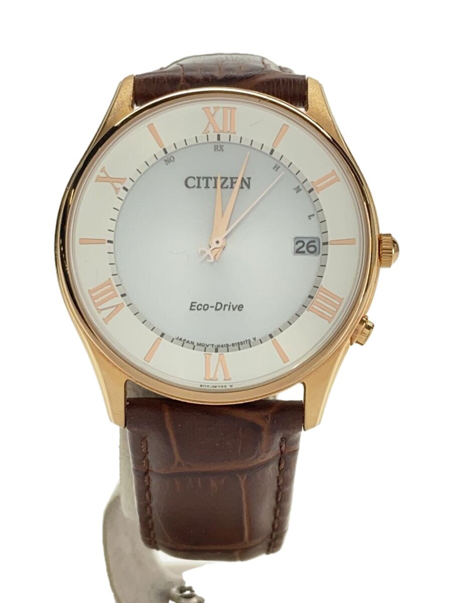 【中古】CITIZEN◆石英ウオッチ/アナログ/なめし革/H415-S112915 eco drive//【服飾雑貨他】