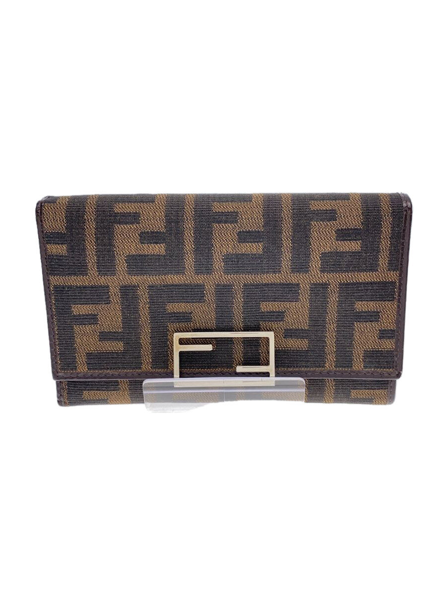 【中古】FENDI◆長札入れ/帆布/BRW/レディース/07-15829-991//【服飾雑貨他】