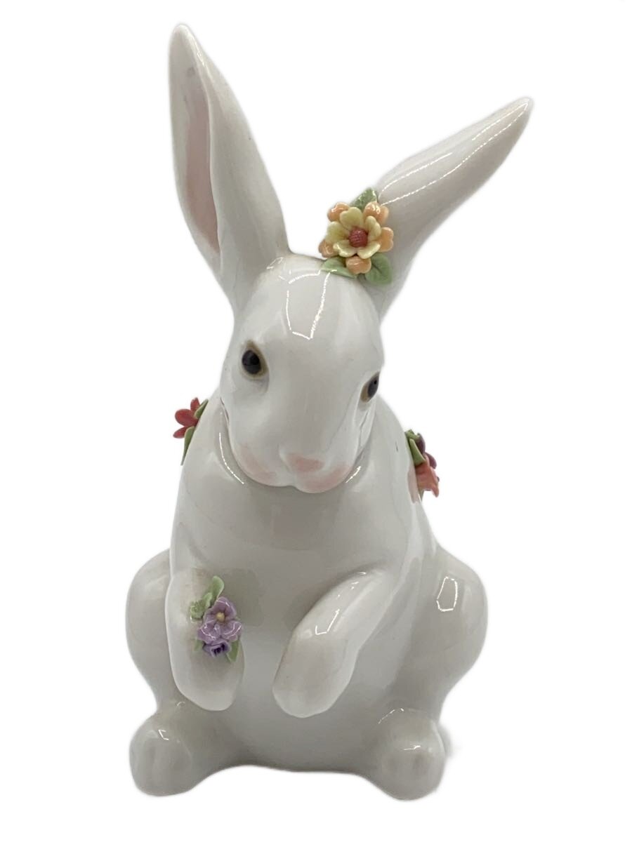 楽天市場】リヤドロ 花飾りの白うさぎ 2 ウサギ 兎 干支 置物 01006098