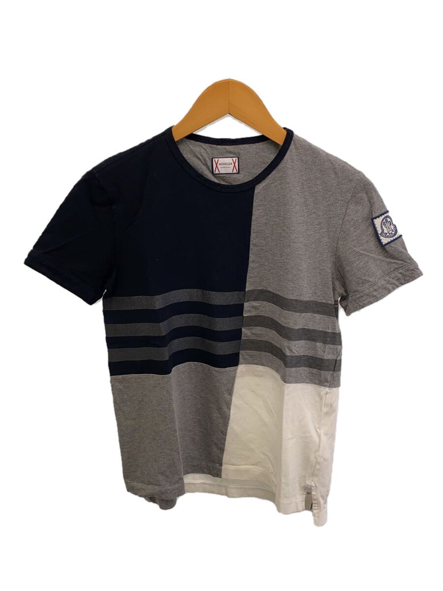 【中古】MONCLER◆ティーシャツ/XS/綿織物/NVY/総柄【レディース御召しもの】
