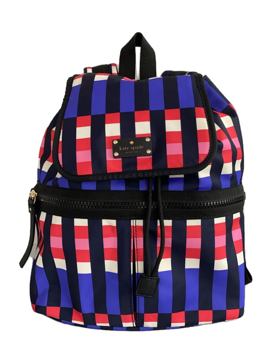 【中古】kate spade new york◆背嚢/ポリエステル/マルチ色つや/照合のしるし【御徒面子】