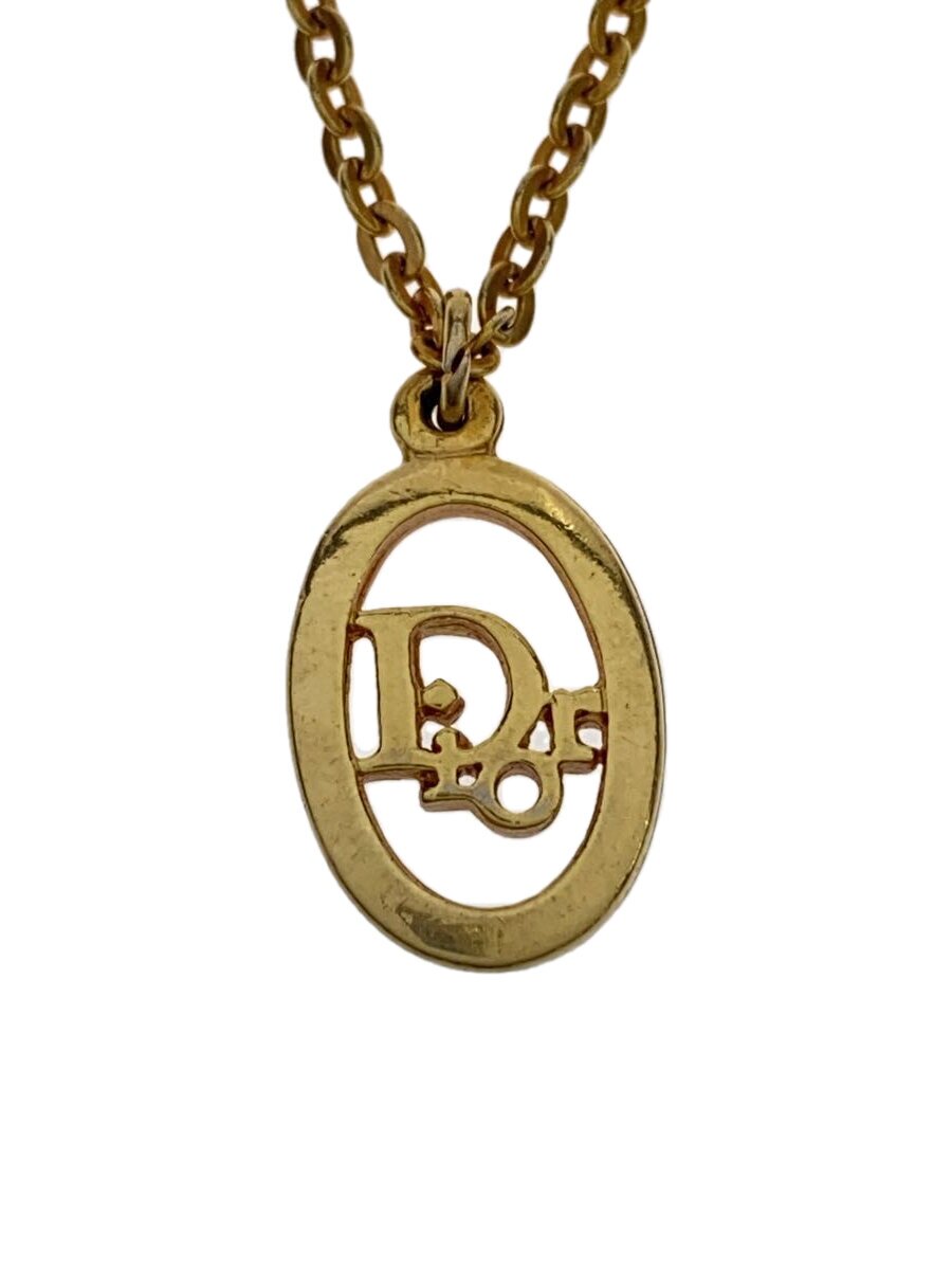【中古】Christian Dior◆オーバルはたご屋DIORロゴタイプ首飾り/GLD/とっ始め有/レディース【服飾雑貨他】