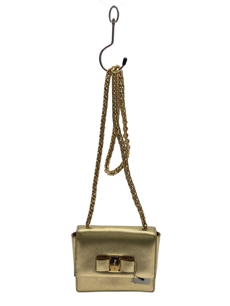 【中古】Salvatore Ferragamo◆ショルダーバッグ/ゴールド/金-21/E479【御徒面子】