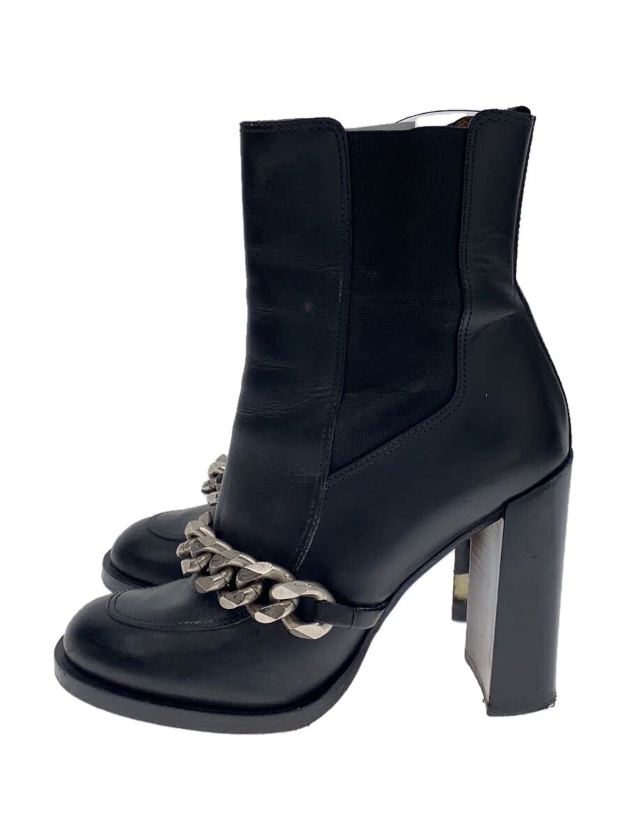 【中古】GIVENCHY◆サイドゴアブーツ/37/BLK/なめし革/18aw/チェーンショートブーツ【シューズ】