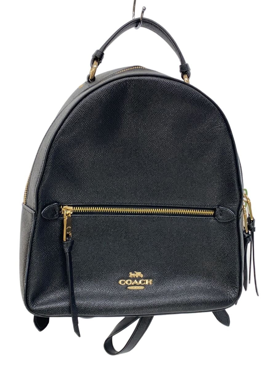 【中古】COACH◆背嚢/なめし革/BLK/F76624【御徒面子】