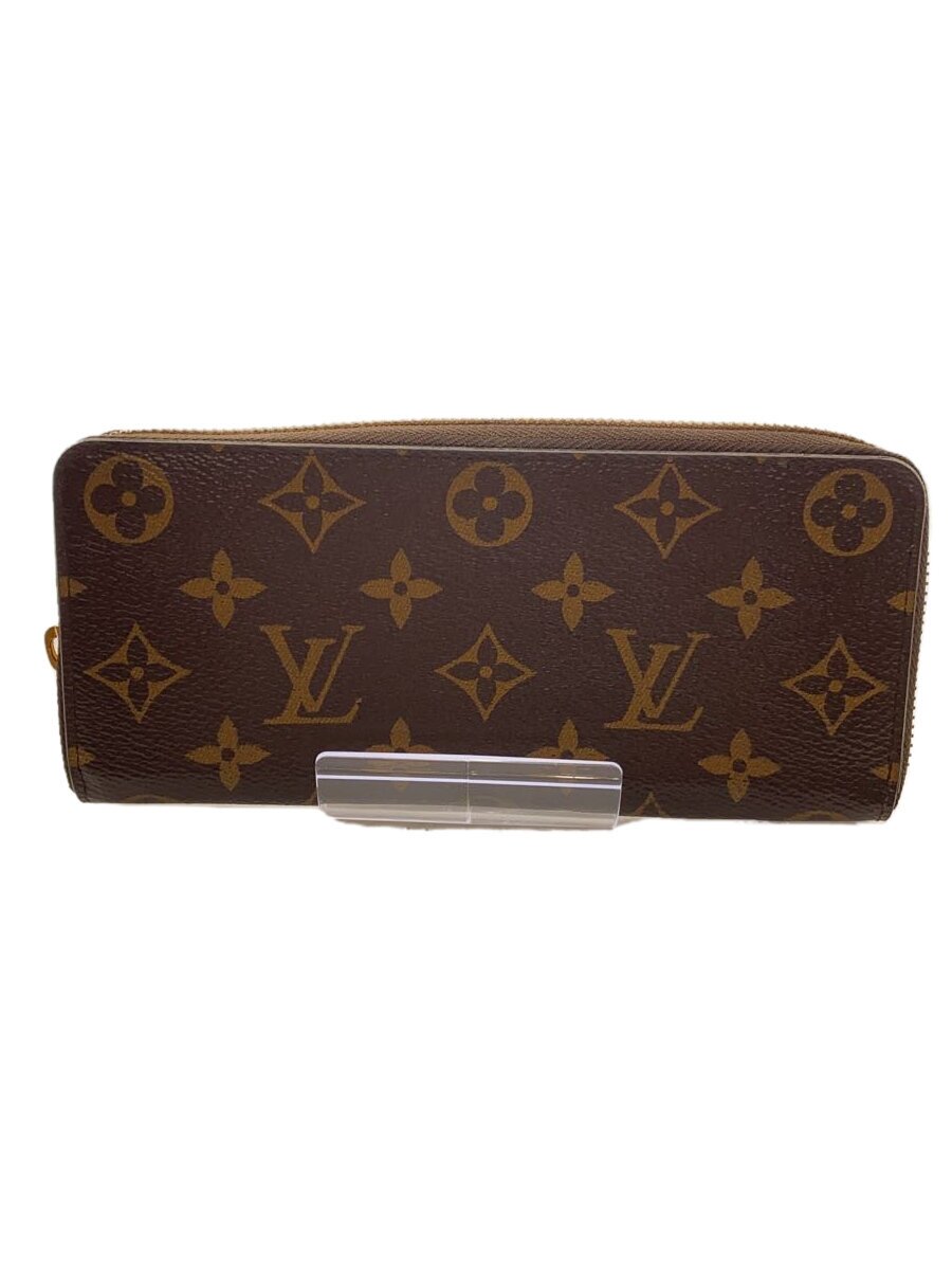 【中古】LOUIS VUITTON◆ポルト・フォイユ・クレマンス_モノグラム・キャンバス_BRW_フューシャ/PVC/BRW/総柄/レディース【服飾雑貨他】