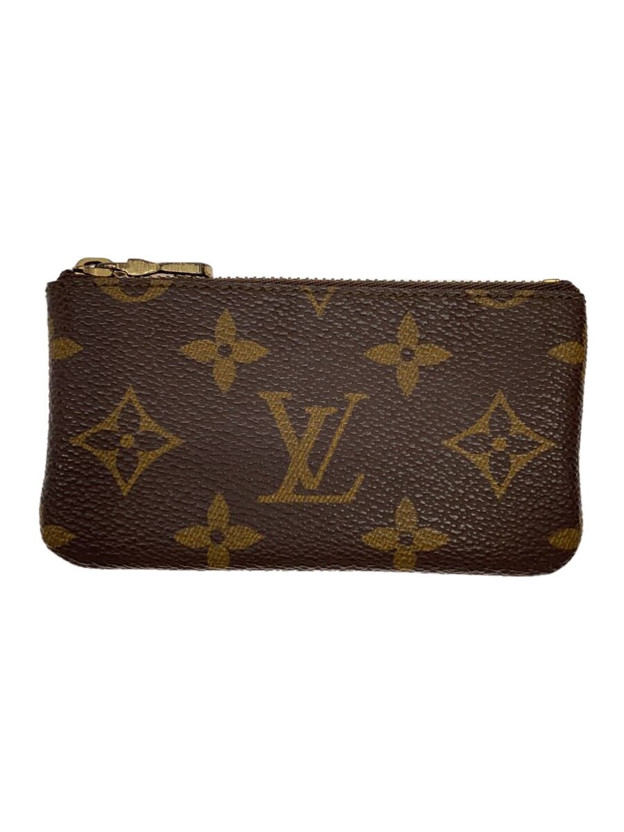 【中古】LOUIS VUITTON◆ポシェット・クレ_モノグラム・キャンバス_BRW/PVC/BRW/総柄/レディース【服飾雑貨他】