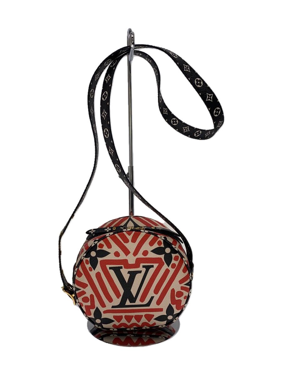 【中古】LOUIS VUITTON◆ボワット・シャポー・スープル_LVクラフティ_マルチ色つや/なめし革/RED/総柄【御徒面子】